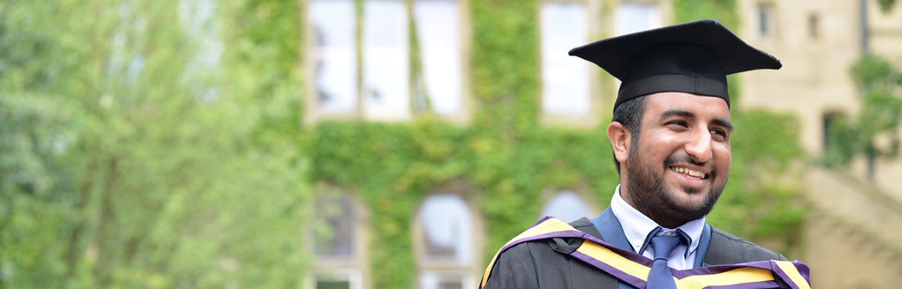 Hamza in his graduation robes